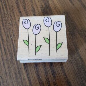 Katie & Co Tulip Flower garden rubber stamp 2 x 2